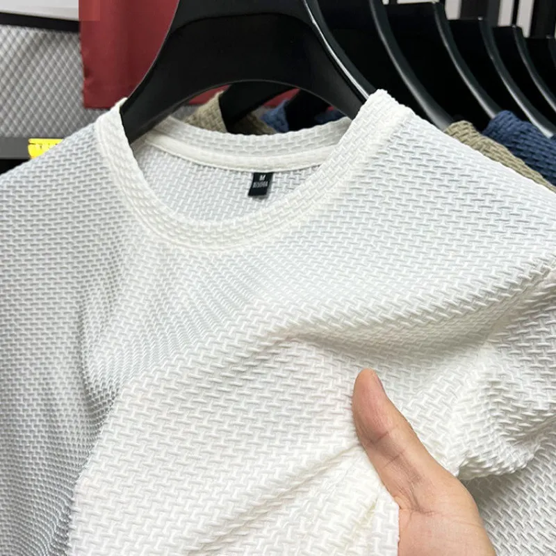 T-shirt à manches courtes en maille de soie glacée